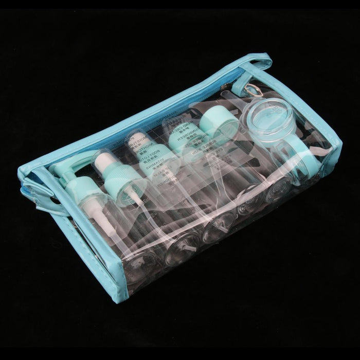 10 Pcs Refillable Cosmetic Containers Makeup Jars for Shampoo Emulsion Blue