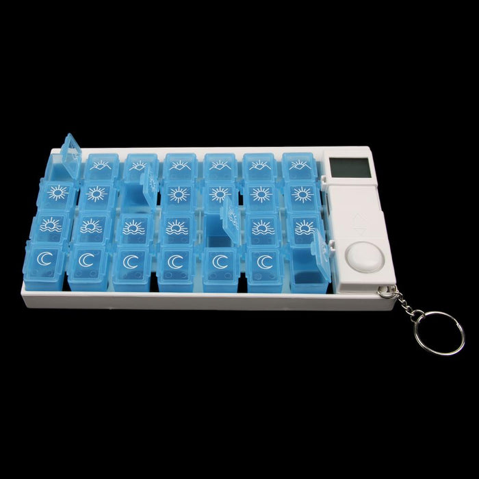 28 Grids Electronic Pill Box 7 Day Weekly Medicine Container Case - Alarm Timer Reminders - Detachable Compartments - Clever Design