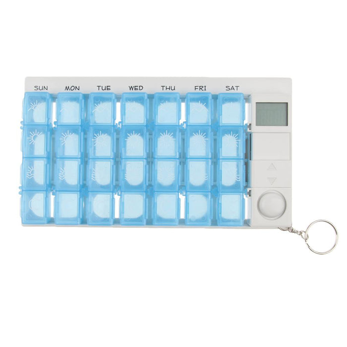 28 Grids Electronic Pill Box 7 Day Weekly Medicine Container Case - Alarm Timer Reminders - Detachable Compartments - Clever Design