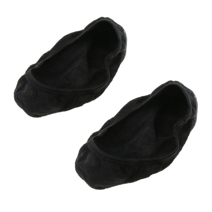 1 Pair Hidden Boat Socks with Gel Forefoots Invisible for Flat & Heels Black