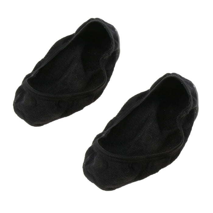 1 Pair Hidden Boat Socks with Gel Forefoots Invisible for Flat & Heels Black