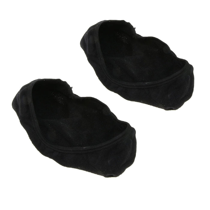 1 Pair Hidden Boat Socks with Gel Forefoots Invisible for Flat & Heels Black