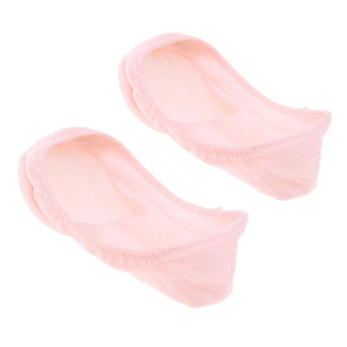 1 Pair Hidden Boat Socks with Gel Forefoots Invisible for Flat & Heels Pink