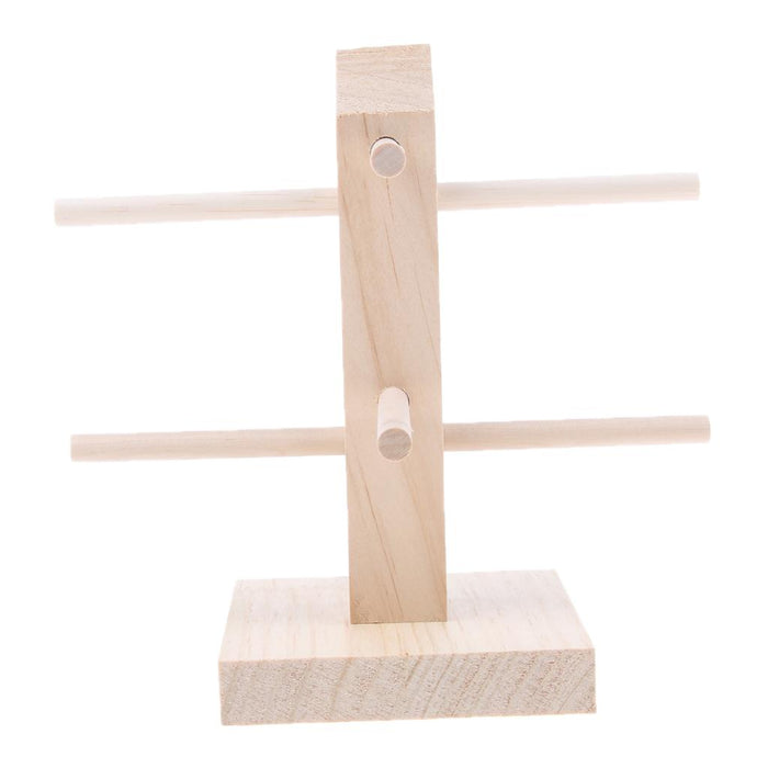 Crofta Wood Sunglasses Eyeglass Rack Display Stand Holder Single Line for 2 Pairs