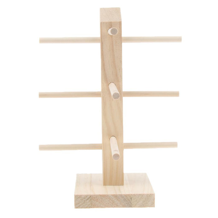 Crofta Wood Sunglasses Eyeglass Rack Display Stand Holder Single Line for 3 Pairs