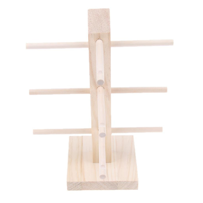 Crofta Wood Sunglasses Eyeglass Rack Display Stand Holder Single Line for 3 Pairs