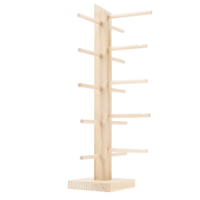 Crofta Wood Sunglasses Eyeglass Rack Display Stand Holder Single Line for 5 Pairs