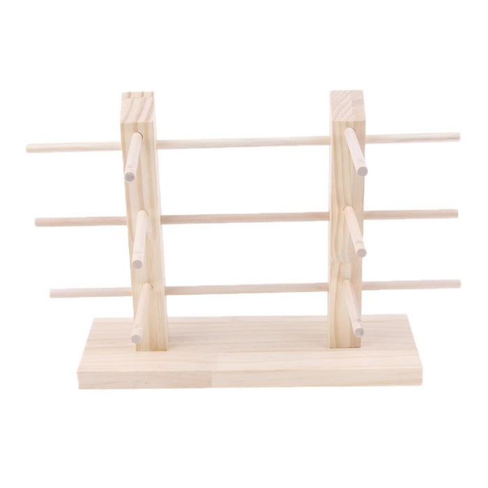 Crofta Wood Sunglasses Eyeglass Rack Display Stand Holder Double Lines for 6 Pairs