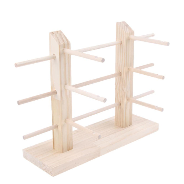 Crofta Wood Sunglasses Eyeglass Rack Display Stand Holder Double Lines for 6 Pairs