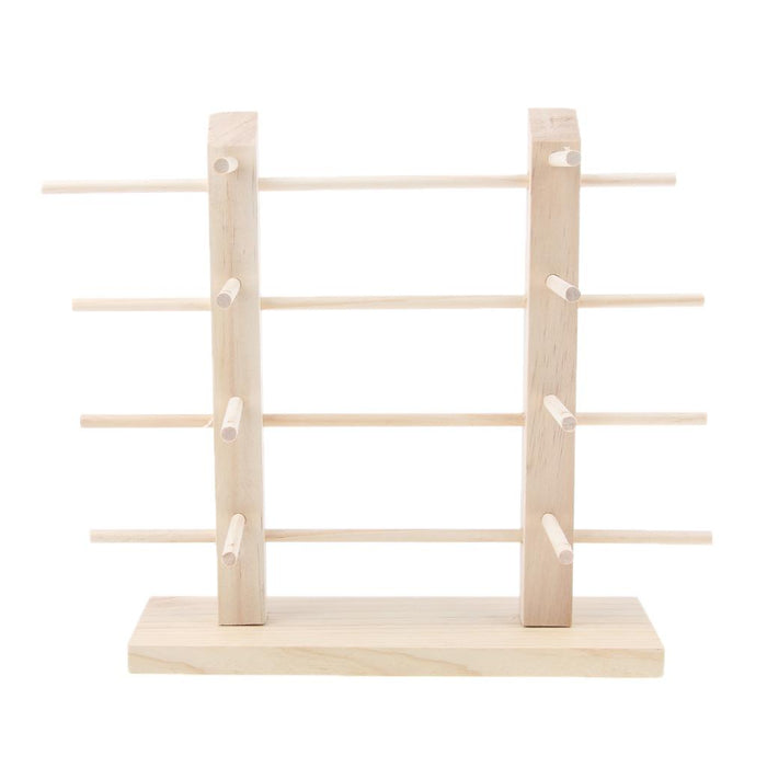 Crofta Wood Sunglasses Eyeglass Rack Display Stand Holder Double Lines for 8 Pairs