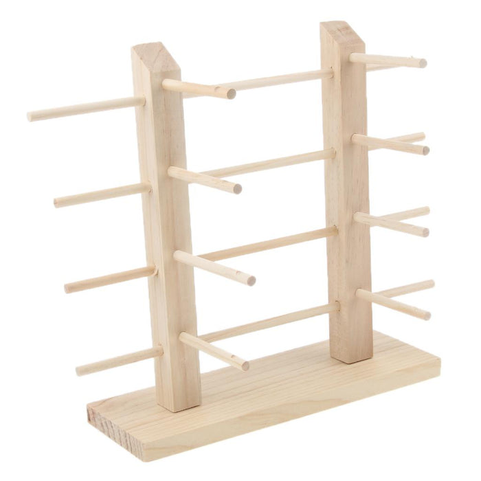 Crofta Wood Sunglasses Eyeglass Rack Display Stand Holder Double Lines for 8 Pairs