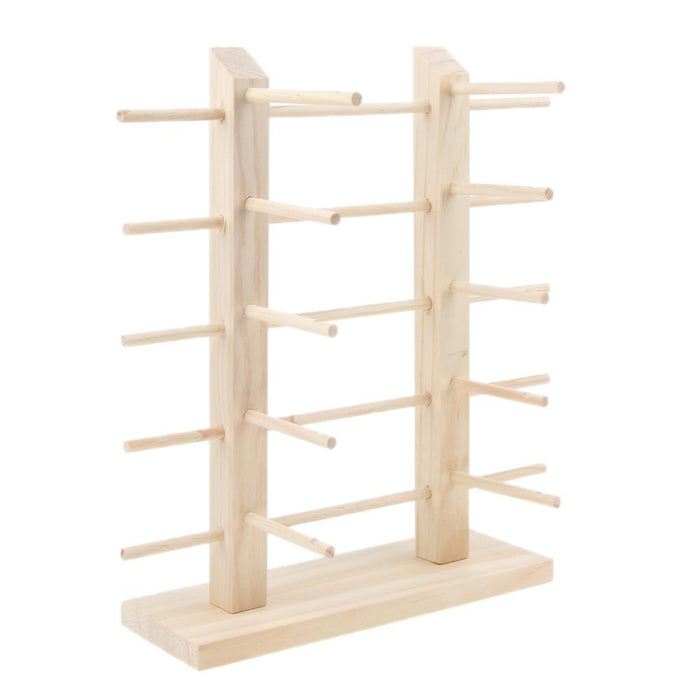 Crofta Wood Sunglasses Eyeglass Rack Display Stand Holder Double Lines for 10 Pairs