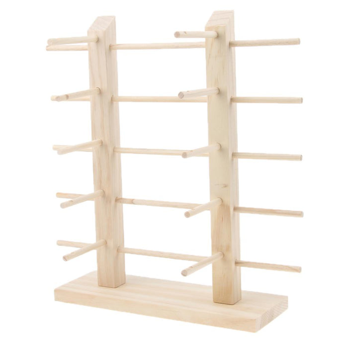 Crofta Wood Sunglasses Eyeglass Rack Display Stand Holder Double Lines for 10 Pairs