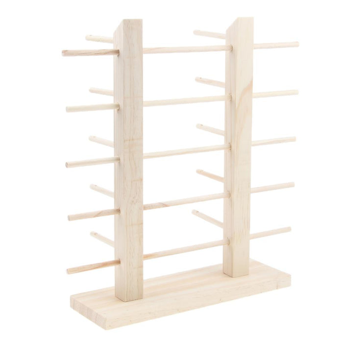 Crofta Wood Sunglasses Eyeglass Rack Display Stand Holder Double Lines for 10 Pairs