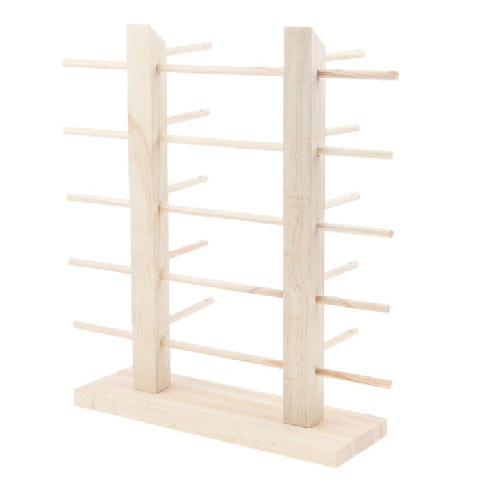 Crofta Wood Sunglasses Eyeglass Rack Display Stand Holder Double Lines for 10 Pairs