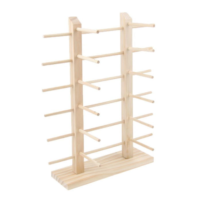 Crofta Wood Sunglasses Eyeglass Rack Display Stand Holder Double Lines for 12 Pairs