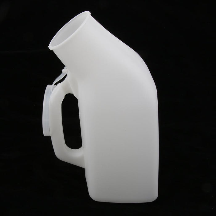 1000ml Elder Urinal Bottle Chamber Pot Emergency Toilet Pouch with Lid White