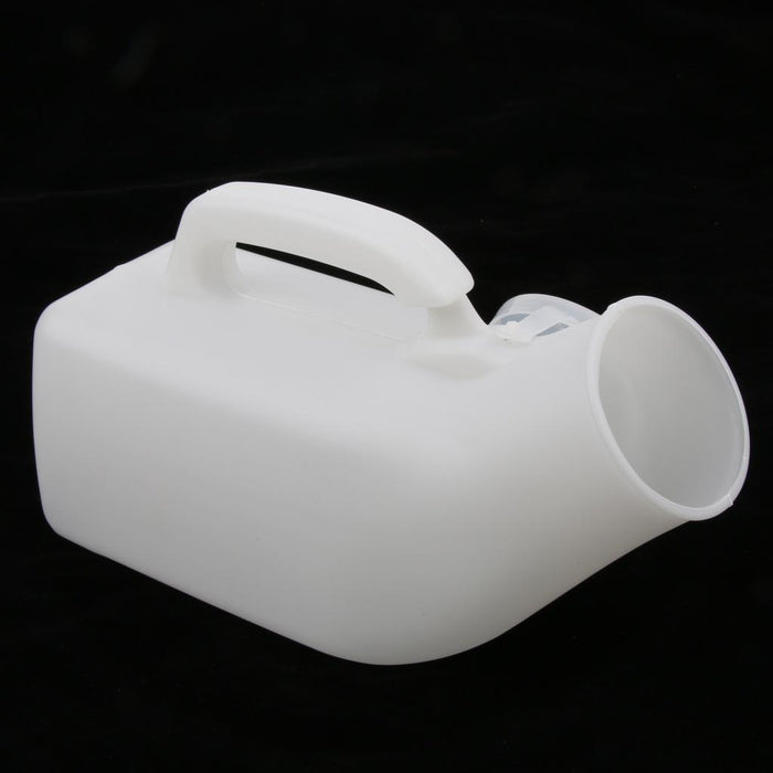 1000ml Elder Urinal Bottle Chamber Pot Emergency Toilet Pouch with Lid White