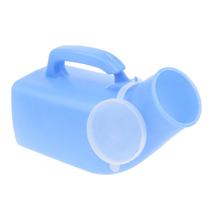 1000ml Elder Urinal Bottle Chamber Pot Emergency Toilet Pouch with Lids Blue