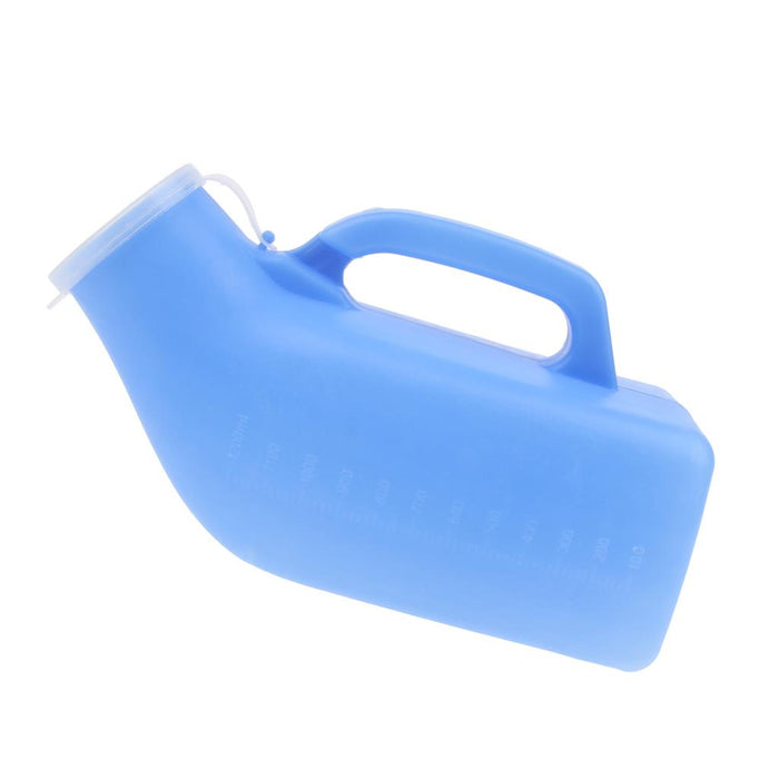 1000ml Elder Urinal Bottle Chamber Pot Emergency Toilet Pouch with Lids Blue