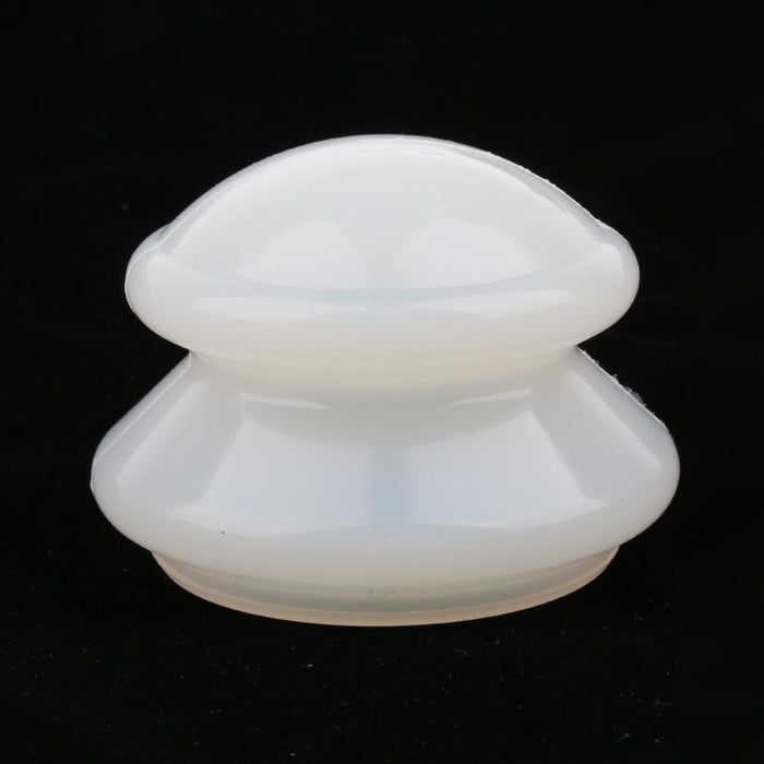 4 Pcs Pure Silicone Portable Cupping Massage Cups for Muscle Joint White