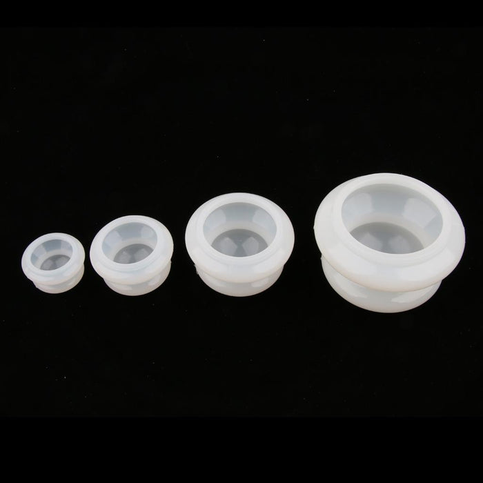 4 Pcs Pure Silicone Portable Cupping Massage Cups for Muscle Joint White