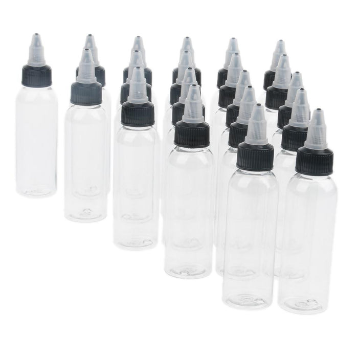 20 Piece Empty Plastic Squeeze Bottle withTwist Top Cap Tip Applicator 30ml