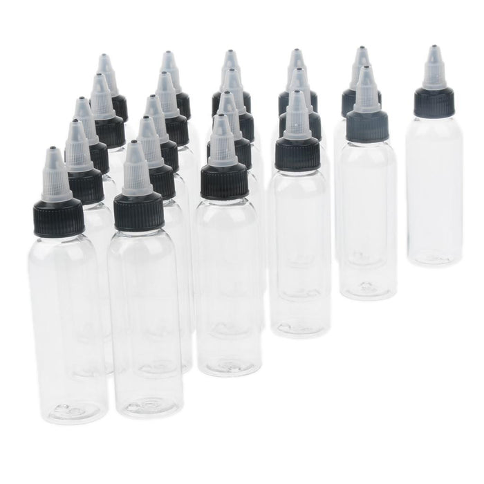 20 Piece Empty Plastic Squeeze Bottle withTwist Top Cap Tip Applicator 30ml