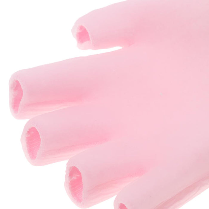 Crofta 1 Pair Unisex Moisturizing Spa Gel Fingerless Gloves Half Finger Mittens Pink