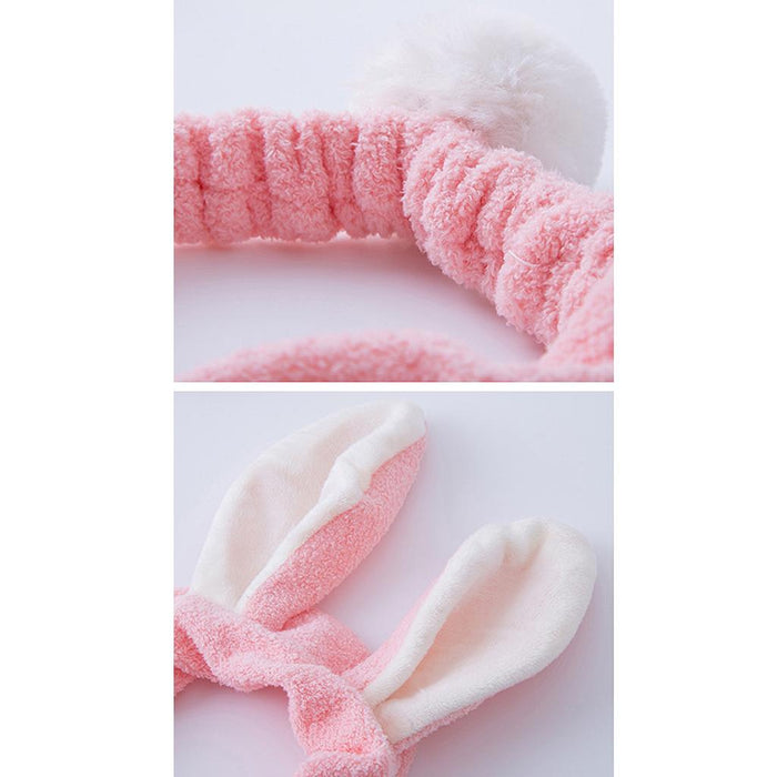 Crofta Women Girls Elastic Washing Face Shower Headband Makeup Hair Band Pink