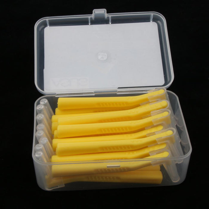 20 Pieces Interdental Brush Toothpick Floss Teeth Cleaner Oral Care Yellow