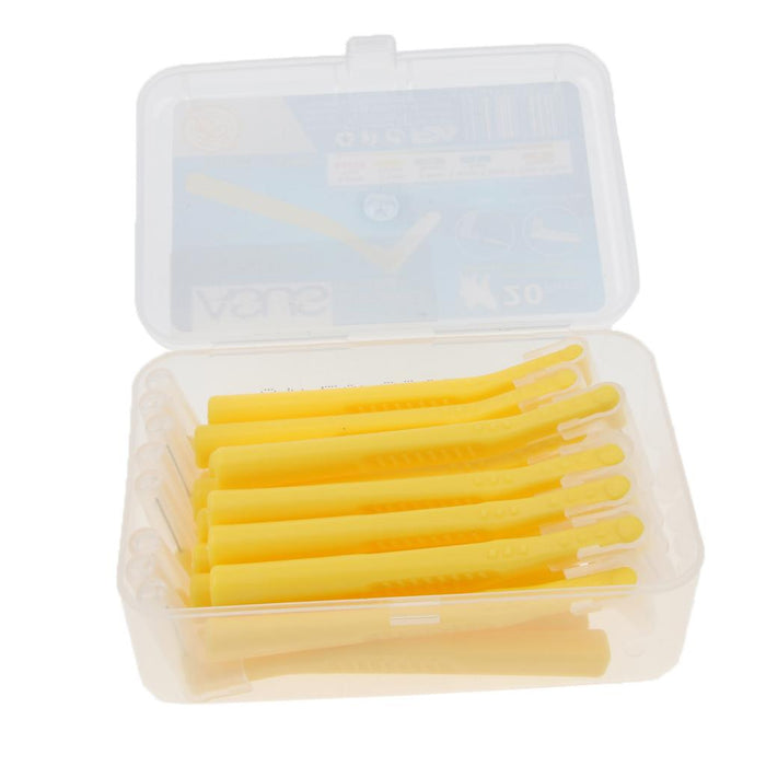 20 Pieces Interdental Brush Toothpick Floss Teeth Cleaner Oral Care Yellow