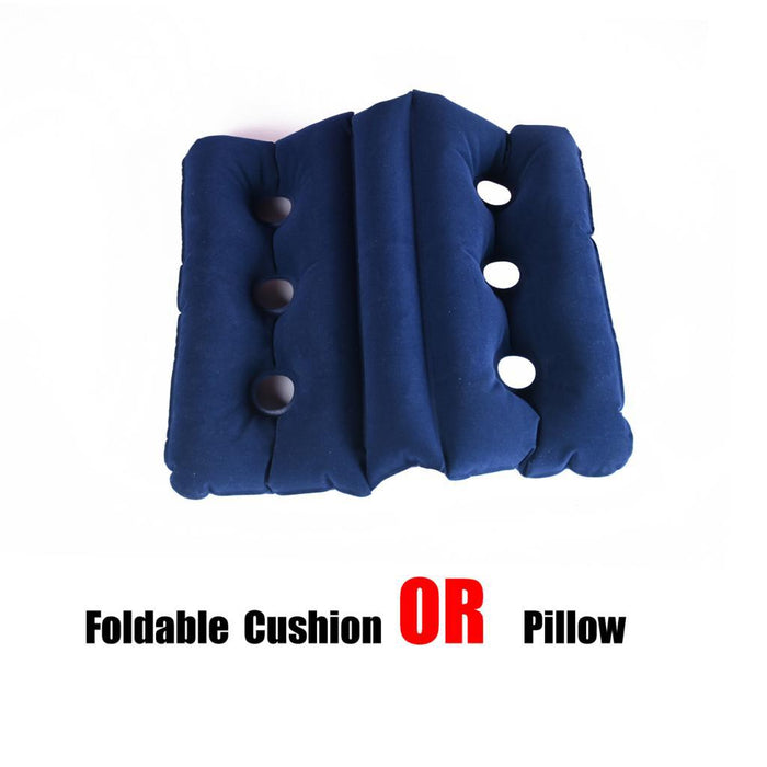 Crofta Foldable Air Inflatable Cushion Seat Chair Wheelchair Pillow Pad Dark Blue