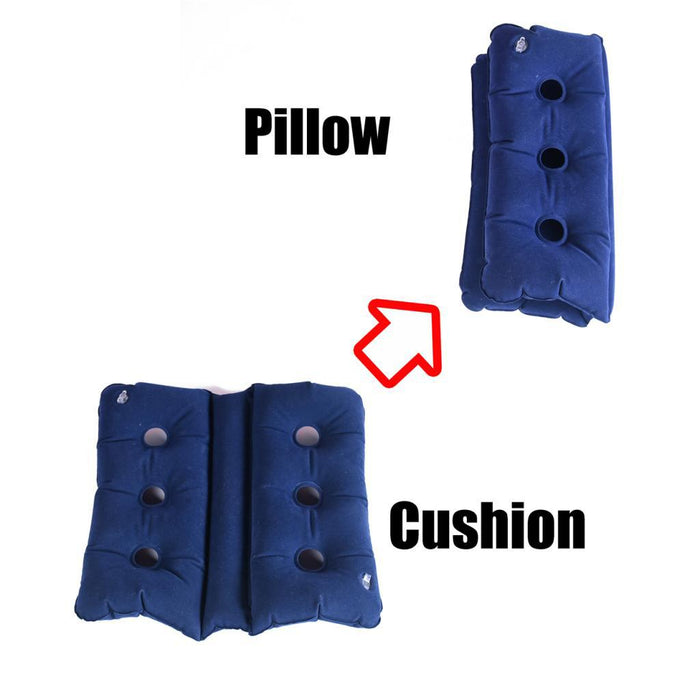 Crofta Foldable Air Inflatable Cushion Seat Chair Wheelchair Pillow Pad Dark Blue