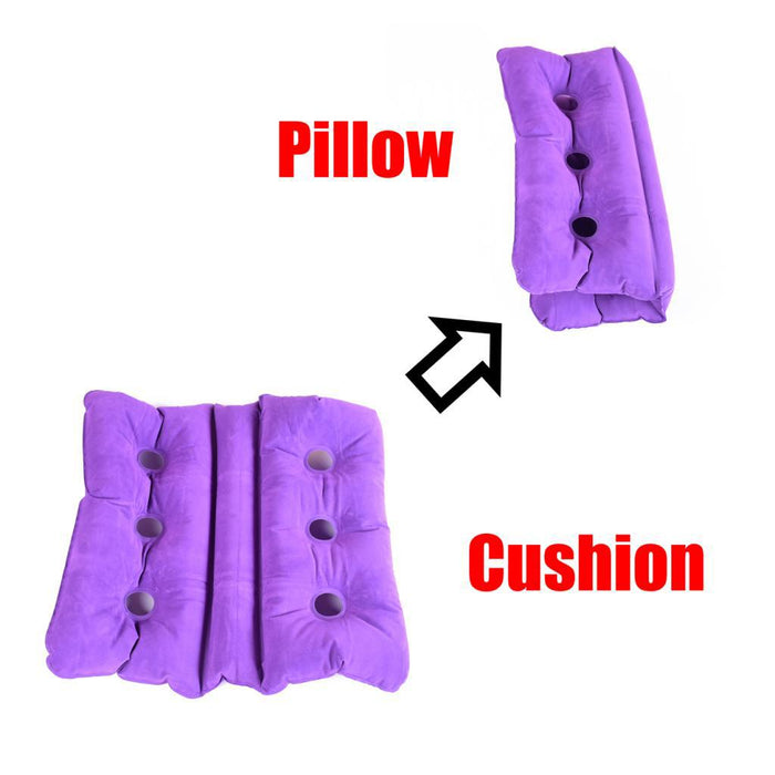 Crofta Foldable Air Inflatable Cushion Seat Chair Wheelchair Pillow Pad Purple