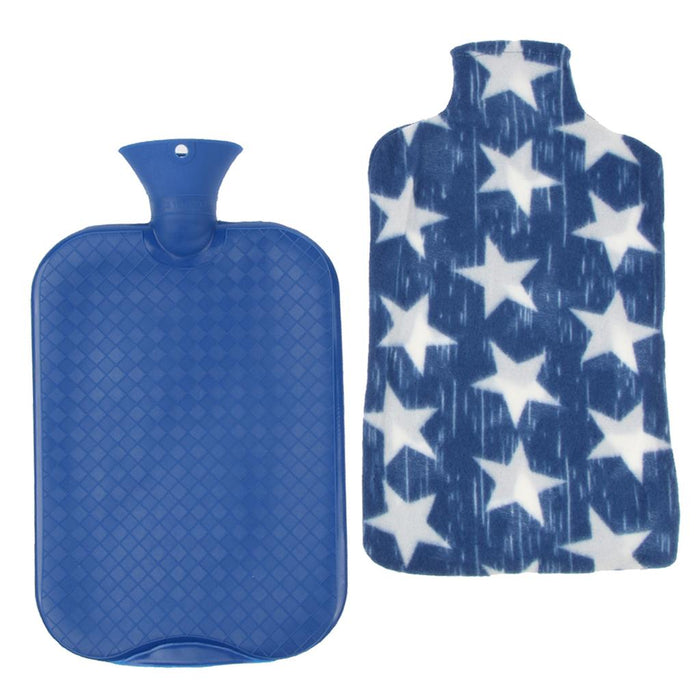 Crofta 3L Large Hot Heat Warm Water Bottle Thicker Warming Bag with Cover Blue