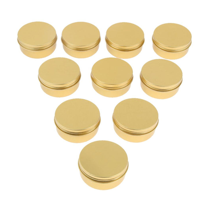 10 Pieces Round Aluminum Cream Empty Lip Balm Candles Container Jars Tin 30g