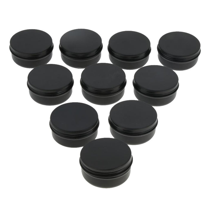 10Pieces Empty Metal Cosmetic Containers Travel Tins Makeup Sample Jars  30g