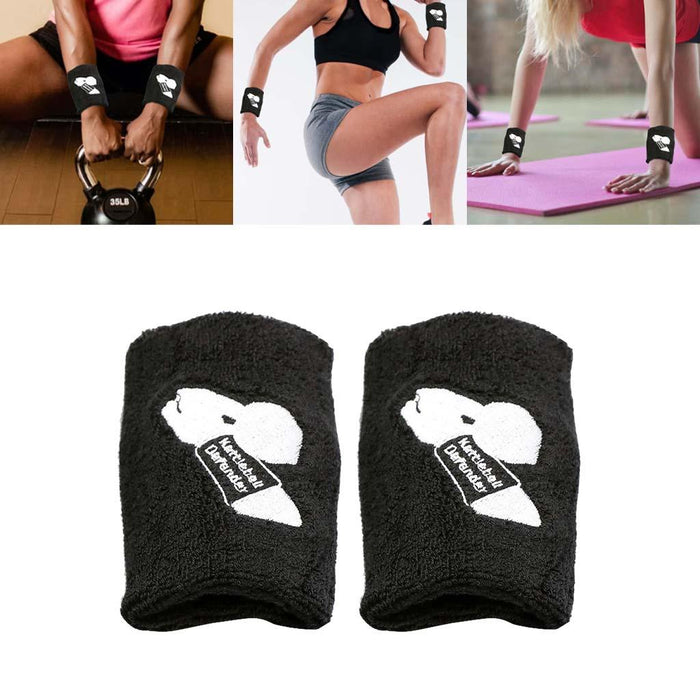 1 Pair Black Athletics Kettlebell Wrist Guards Defender Brace Protector Wrap