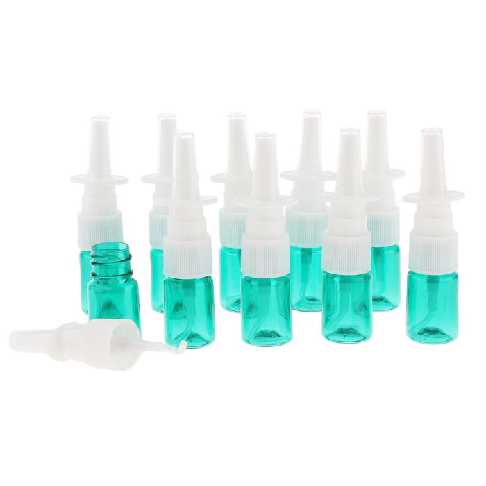 Crofta 10Pcs 5ml Portable Empty Refillable Nasal Spray Bottles Home & Travel  Green