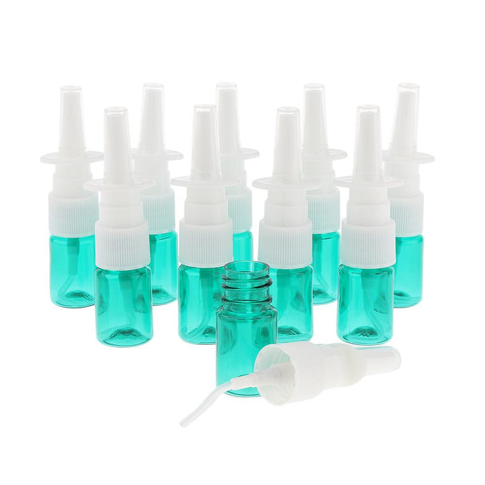 Crofta 10Pcs 5ml Portable Empty Refillable Nasal Spray Bottles Home & Travel  Green