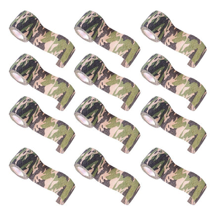 Crofta 12pcs Non Woven Self Adhesive Cohesive Wrap Bandage Tape Camo Jungle