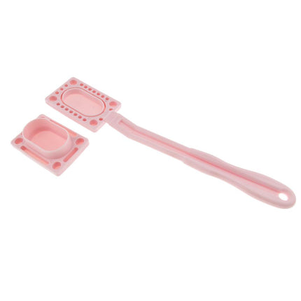 Crofta 2 Pieces Handheld Long Handle Shower Brush Exfoliating Back Scrubber Pink