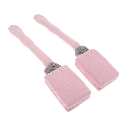 Crofta 2 Pieces Handheld Long Handle Shower Brush Exfoliating Back Scrubber Pink