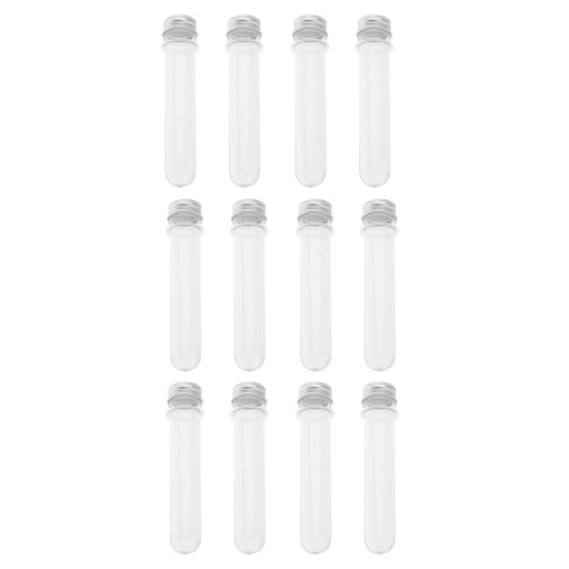 Crofta 12Piece Plastic Test Tubes With Caps Candy Cookie Bath Salt Tubes Vials 40ml