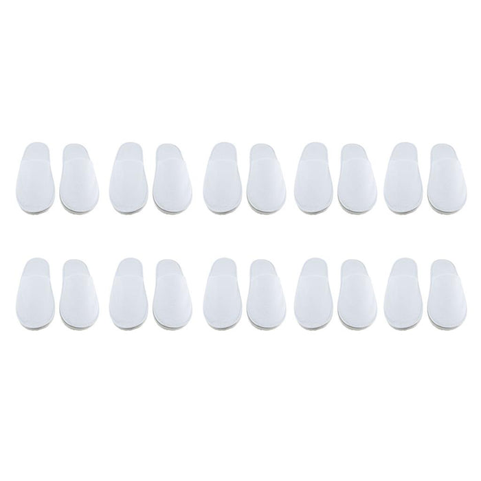 10 Pairs White Closed Toe Disposable Slippers - Fit Most Men and Women - Comfortable/Non-Slip - Perfect for Home, Hotel Commercial Use etc.