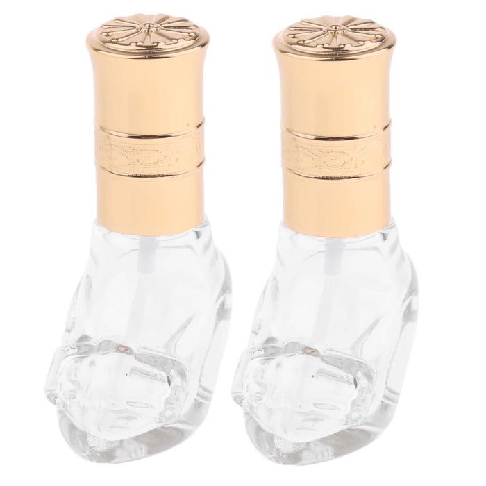 Crofta 2 Pieces 6ml Empty Refillable Crystal Shoes Perfume Spray Bottles Atomizers