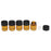 Crofta 100 PCS Amber Glass Essential Oil Bottle with Orifice Reducer black Caps 1ml