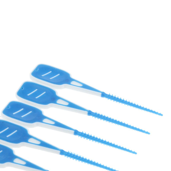 16 Pieces Silicone Interdental Brush, Toothpick Tooth Flossing Oral Hygiene Brush, Tooth Cleaning Tool, for Women Men Blue