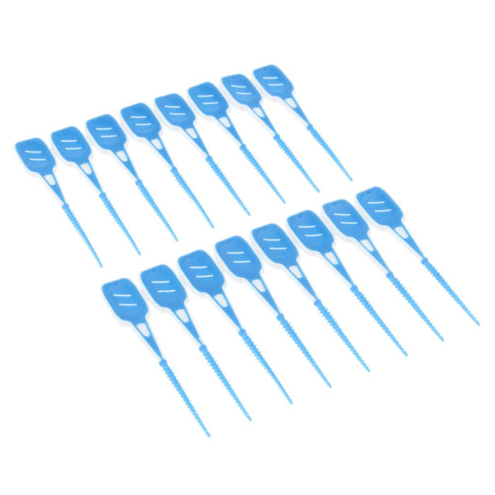 16 Pieces Silicone Interdental Brush, Toothpick Tooth Flossing Oral Hygiene Brush, Tooth Cleaning Tool, for Women Men Blue